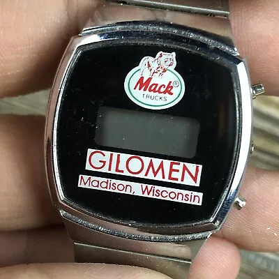 Rare Vintage Mack Trucks Gilomen Madison Wisconsin Advertising Wristwatch Watch • $19.99