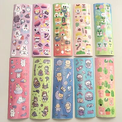 (2pc/All 10) Korean Style Polco Diary Holographic Cute Sticker Sheets Character • $2.99