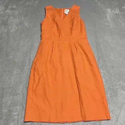 J Crew Dress Womens Size 4 Suiting Orange Cotton Sheath Dress • $24.95