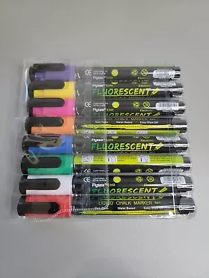 8 Pack Fluorescent Chalk Markers Pens Chisel Tip Blackboard Glass NEW  • $13.90