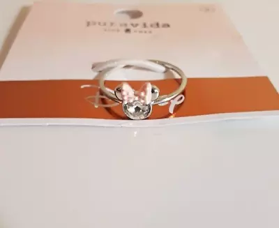 ~PURAVIDA DISNEY~ Minnie Mouse Bow & Gemstone Fashion Jewelry Ring Size 8 • $19.75