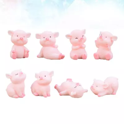 8 Pcs Resin Lanscape Decor Pig Miniatures Landscape Micro Landscape Pig • £12.68