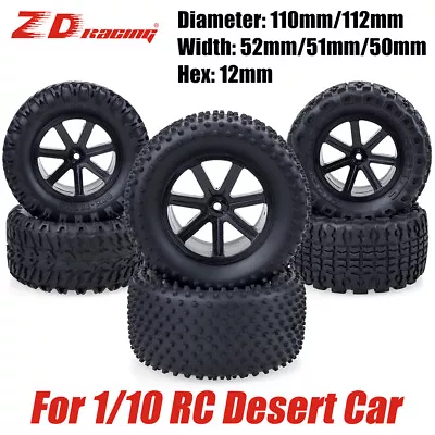 4x Desert Wheels Tires 12mm Hex For 1/10 Corally Kyosho Ultima Hobao HPI RC Car • $46.58