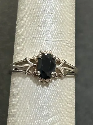 Avon Sterling Silver Midnight Sapphire Ring Size 8.00 925 • $19.99