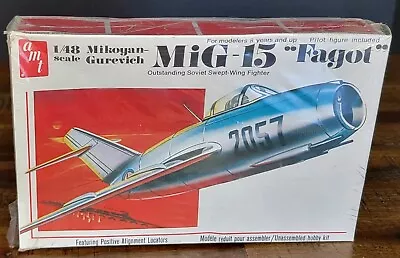 AMT 1/48 T644 Mikoyan Gurevich Mig-15 Jet Fighter Vintage Sealed Model 1980 • $17.99