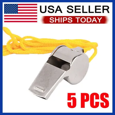 5 PCS Coach Signal Referee Loud Whistle Survival Safety Sports Basketball • $7.98