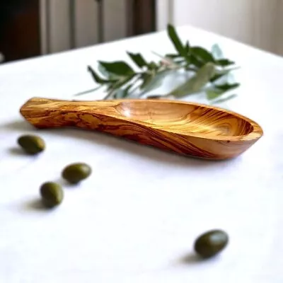 Olive Wood Leaf Shaped Bowl Serving Bowl Dish Olive Dish Cheese Dish • £11.44