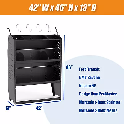 Van Shelving Storage System For Ford Transit GMNV Promaster Sprinter Metris • $250.99