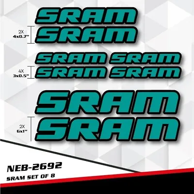 New For SRAM Decal Stickers Set For Mountain Road Bike Frame Helmet  NEB-2692 • $24.99