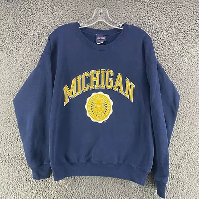 Michigan Wolverines Graphic Crewneck Sweatshirt JanSport USA VTG Blue Large • $24.99