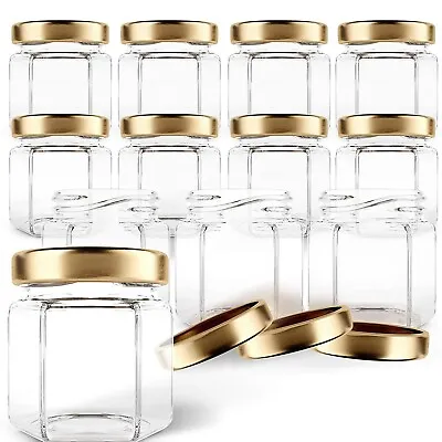 45ml Clear Glass Mini Jam Jars Airtight Preserve Honey Small Jar With Lids 30pcs • £14.99