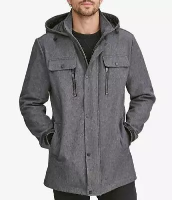 Marc New York By Andrew Marc Men's Doyle Four Pocket Hooded Jacket Grey XL NWT • $48.72