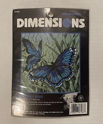 Vintage Dimensions “Butterfly Duo” Stamped Cross Stitch 5x5”  Made In USA • $10