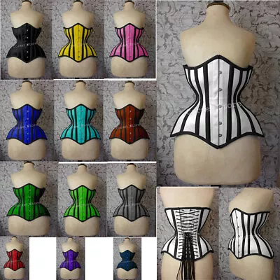 Heavy Duty Double Steel Boned Waist Training Cotton Underbust Corset 9596 • £14.99