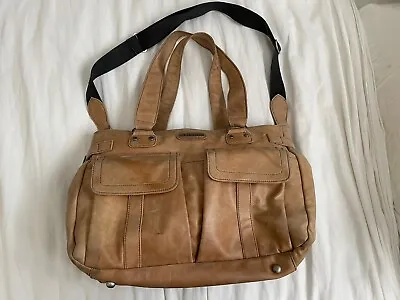 Vanchi Sydney Satchel Tan Leather Nappy Bag UC • $35