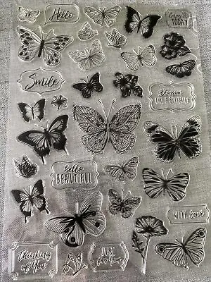 £2.50 • Buy A4 Sheet Of Clear Butterfly Stamps, New