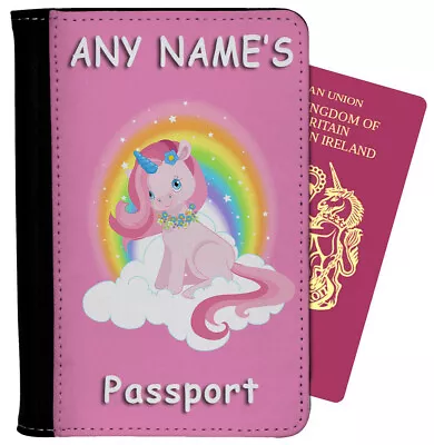 £9.90 • Buy Personalised UNICORN Passport Holder Cover Protector Kids GIRLS Gift