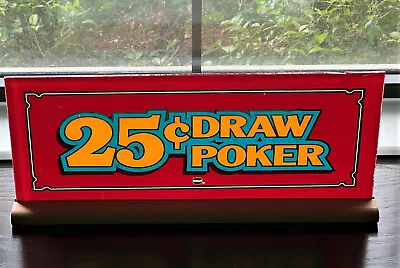 $17.85 • Buy Genuine IGT 25 Cents Draw Poker Slot Machine Glass Sign