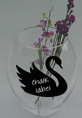 SWAN Chalkboard Vinyl Label Sticker Decals 4 H X 5 W Ea. (Quantity 6) • $9.99