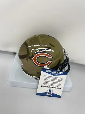 Mike Ditka Signed Chicago Bears Camo Alternate Riddell Mini Helmet Beckett COA 1 • $139.99