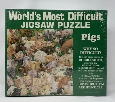 World's Most Difficult Puzzle - Pigs 529 Double Sided Vintage Buffalo Games New • $13.99