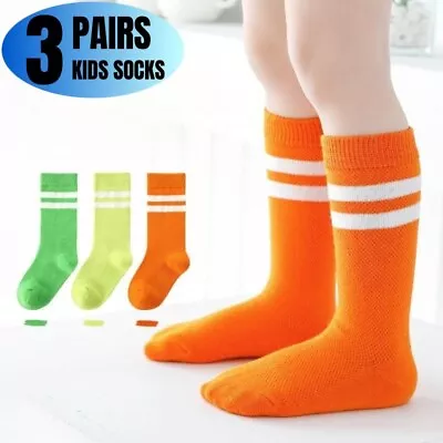 £4.58 • Buy 3X Boy Girl Kids Sports Socks Newborn Toddlers Baby Trainer Gym Summer Football