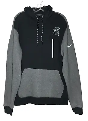 Nike Michigan State Spartans Hooded Sweatshirt Hoodie Mens Size XXL Black Gray • $24.98