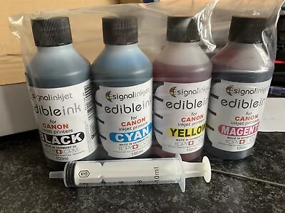 EDIBLE INK REFILL SET FOR CANON PRINTERS - 4 X 100ml • £13.50