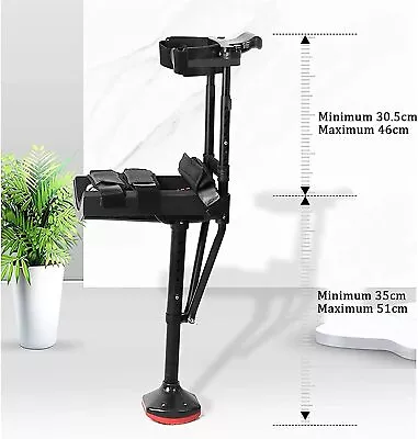 Hands-free Knee Crutch Pain Knee Mobility Single-Leg Telescoping Assisted Walkin • $208.05