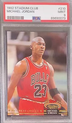 1992 Topps Stadium Club Basketball Michael Jordan #210 PSA 9 BULLS MINT HOF • $15
