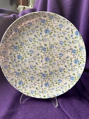 Vtg English China-Springfield -Blue Rose On White Background-10  Wall Plate • $9.60