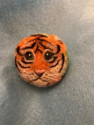 Handmade Needle Felted 'Tiggy The Tiger' Brooch • £10