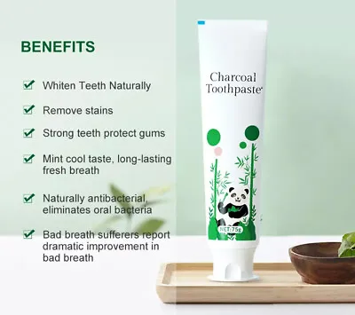Organic Activated Charcoal Teeth Whitening Toothpaste. Fluoride Free. UK Seller. • £4.75