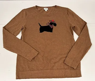 J. Crew Women's Scottie Dog Teddie Sweater Cotton Camel Size S • $32