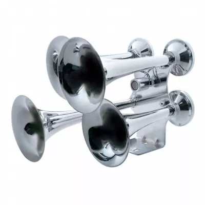 United Pacific Chrome 4 Trumpet Train Horn Super Loud 46130 • $179.64