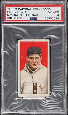 1909-11 T206 Larry Doyle N.Y. NAT'L PORTRAIT SWEET CAPORAL 350-460/42 PSA 4 • $447.20