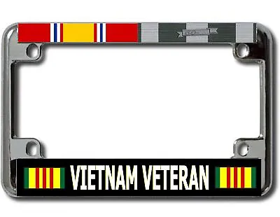 Vietnam Veteran Chrome Motorcycle License Plate Frame • $22.99