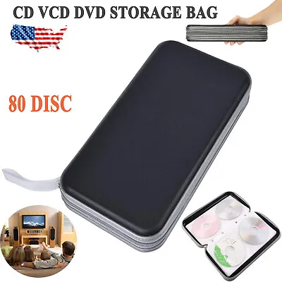 $9.99 • Buy 80 Sleeve CD DVD Blu Ray Disc Carry Case Bag Holder Wallet Storage Ring Binder