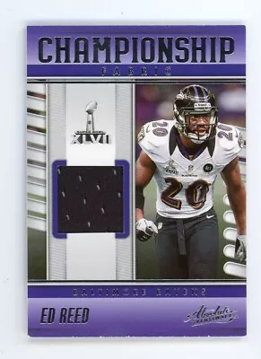 2023 Panini Absolute #CF-15 Ed Reed Championship Fabric Authentic Memorabilia • $0.99