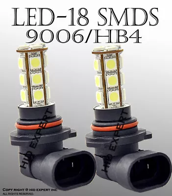 9006 HB4 Xenon Bright LED 18 SMD Super White Bulbs 6000K Fit Fog Light Only 385Q • $6.99