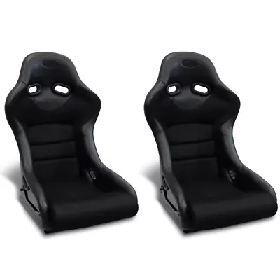 SAAS Universal Seats (2) Fixed Back Rallyepro Black Includes L Brackets • $760