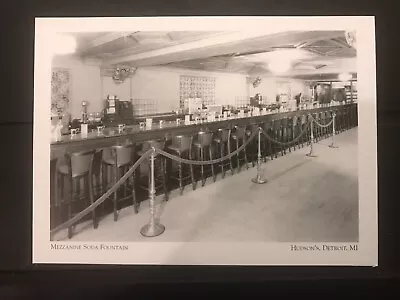 Postcard Michigan. Detroit Hudson’s Dept. Store- Mezzanine Soda Fountain  -repro • $5