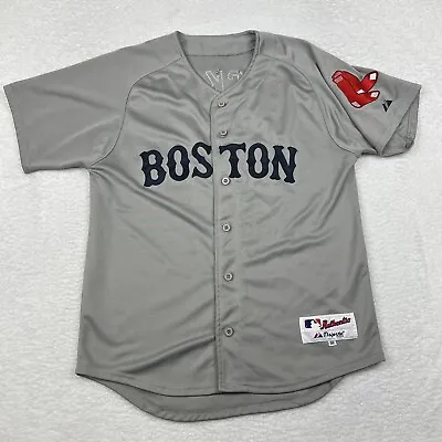Boston Red Sox Jersey Mens Medium Gray Josh Beckett #19 Majestic Stitched MLB • $48.88