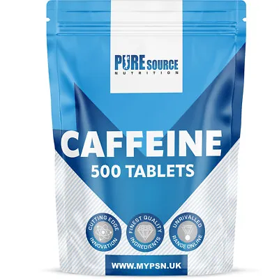 Pure Caffeine 200mg -500 Tablets Pre Workout Pharmaceutical Grade Energy Focus • £10.99