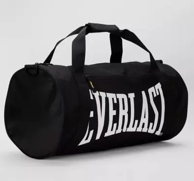Durable Duffle Gym Bag With Adjustable Strap Everlast Brooklyn Barrel Bag  Black • $20.20