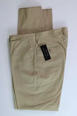 The Men's Store Bloomingdales Sateen Stretch Cotton Slim Fit Dress Pants 40 Tan • $15.84