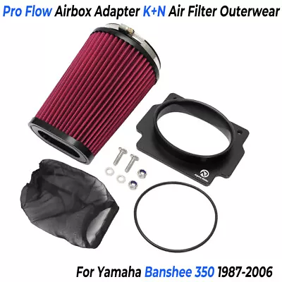 Pro Flow Airbox Adapter K+N Air Filter Outerwear Kit For Yamaha Banshee350 87-06 • $41.99