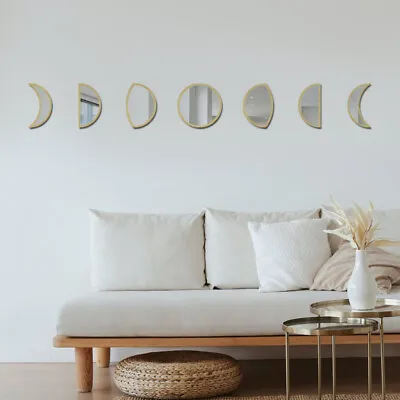  Moon Mirror Decoration Living Room Mirrors For Walls Decorative Phase Set • £18.69