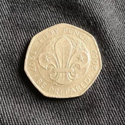 'Be Prepared' Boy Scouts Centenary 50p Coin 2007 Circulated; Fifty Pence • £1.49