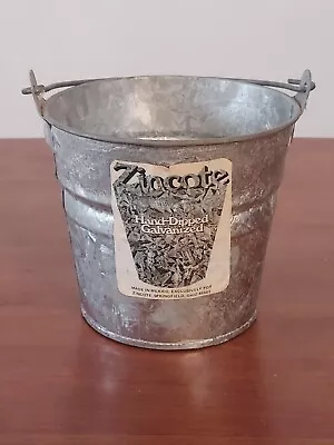 Vintage ZINCOTE Springfield OH Hand Dipped GALVANIZED Mexico BUCKET Rustic Pail • $15.01